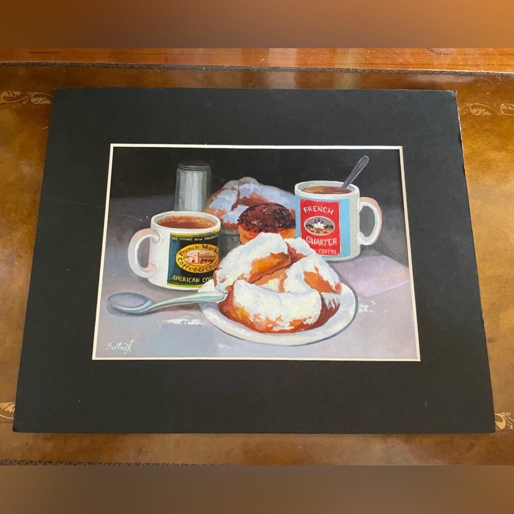 Beignet and coffee print